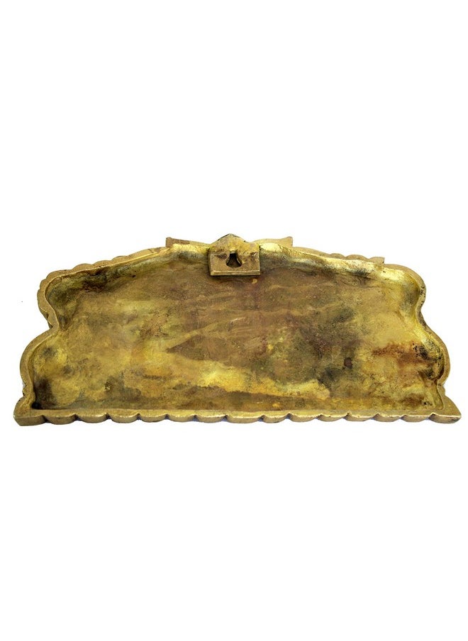 ESPLANADE ESPLANADE Brass Shankh Chakra Namah Showpiece | Shankha Chakra Tilak | Shankha Gada Padma | Padmanabha Swami | Vishnu | Home Decor (10 Inches)  - Image 4