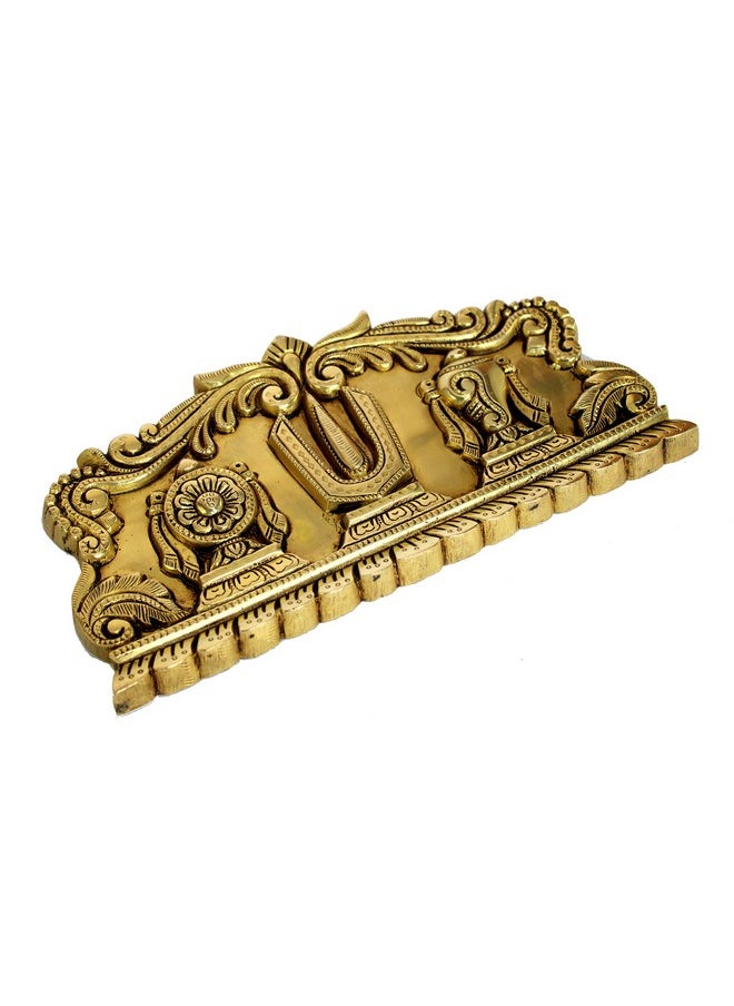 ESPLANADE ESPLANADE Brass Shankh Chakra Namah Showpiece | Shankha Chakra Tilak | Shankha Gada Padma | Padmanabha Swami | Vishnu | Home Decor (10 Inches)  - Image 2