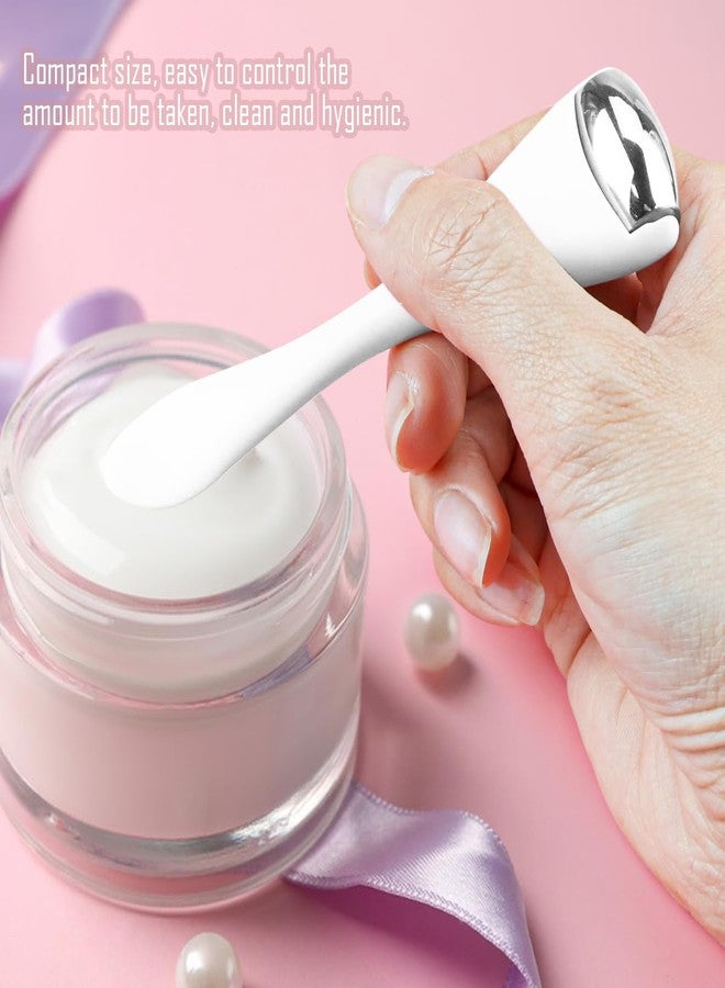 UPIQNG Eye Roller Face Roller Mini Ice Roller Facial Massage Roller Eye Cream Applicator Handheld Metal Eye Roller Skin Care Tool for Relief Facial Puffiness,White - Image 4