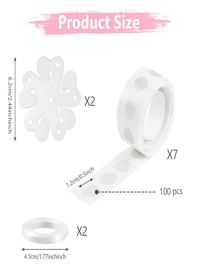Ainiv 700 PCS Balloon Sticky Dots, Double Sided Dot Stickers with 21 Yds White Satin Ribbon, Clear Removable Round Sticky Tack No Trace Waterproof Dots for Craft Gift Wrapping Wedding Xmas Decoration - Image 2
