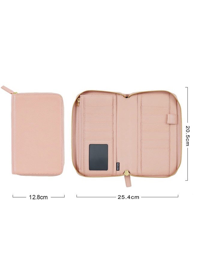 Moterm Zippered Leather Cover for Weeks - Fits Hobonichi Weeks and Weeks Mega (Pebbled-Dusty Rose) - Image 2