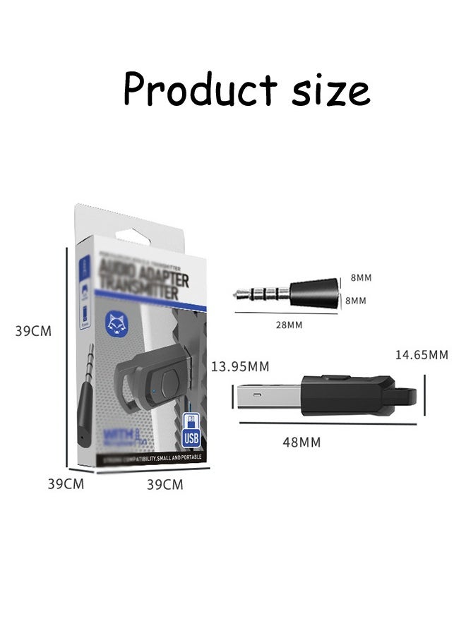 Generic - PS4 Bluetooth Adapter Converter 5.0 Audio Receiver PC PS5 Wireless Headphone Transmitter For PS5 Host/Airpods/PS4 Host Bluetooth Earphones/PC Host/Bluetooth Speaker/Laptop/Sports Bluetooth Earphones - Image 1