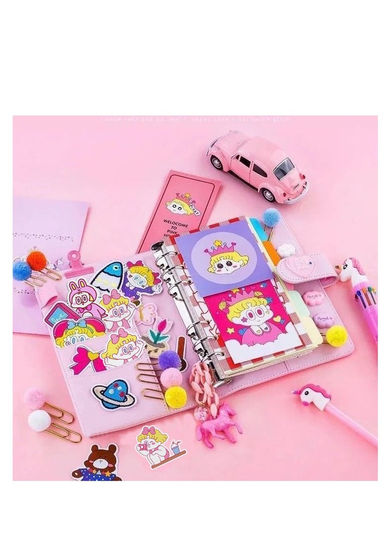 Cute Girl's Journal, Cane, Crafting Tools, Materials, Tape, Stickers, Gift Box 18-Piece Set - Image 2