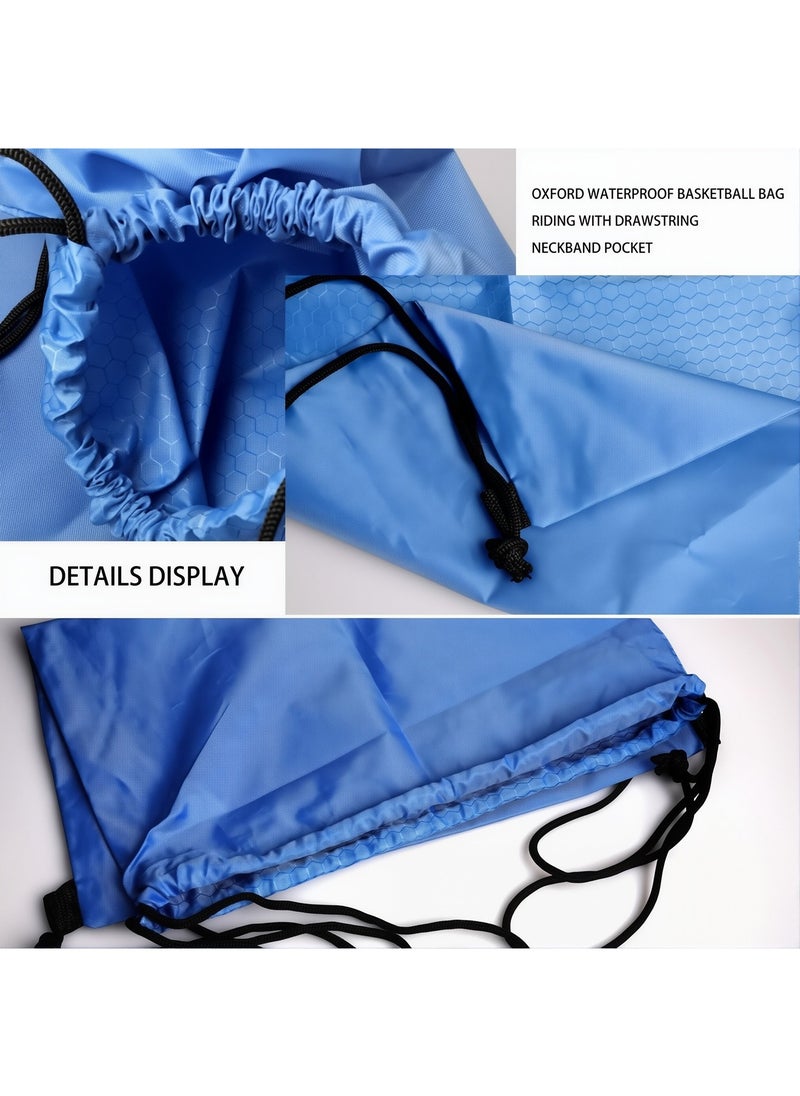 Generic Multifunctional Waterproof Drawstring Backpack - Large Capacity Oxford Fabric Gym Sports Bag with Zipper Pocket, Lightweight Sack for Fitness, Swimming, Soccer, Basketball, Travel for Men Women  - Image 2