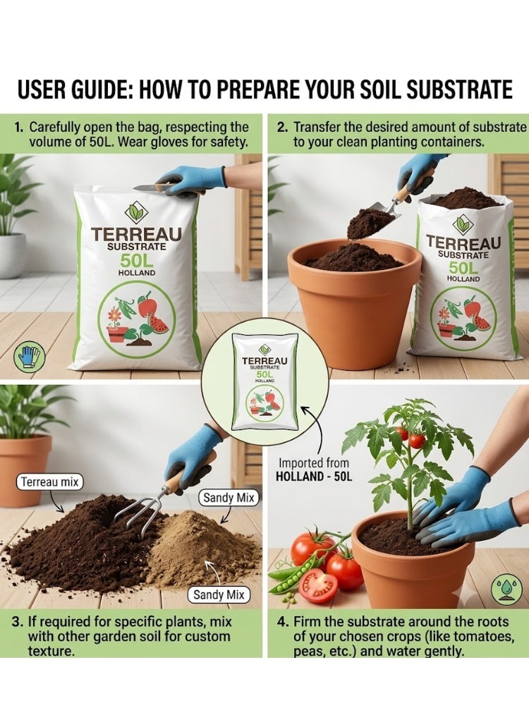 Holland Terreau Substrate Holland Potting Soil Premium Quality 50L Bag - Image 2