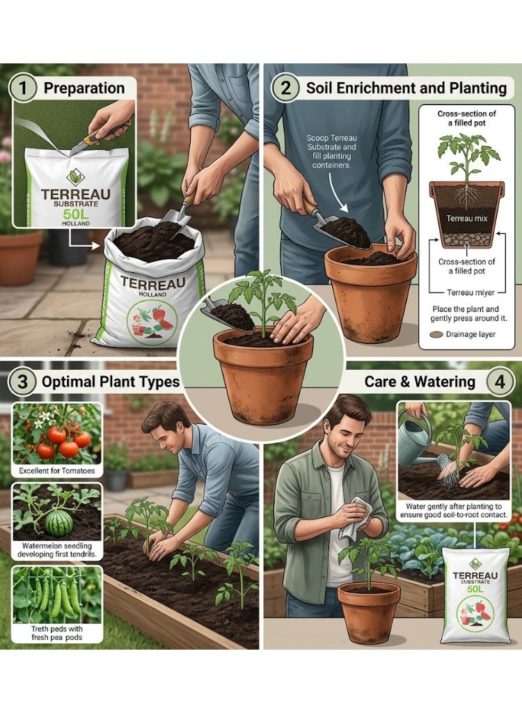 Holland Terreau Substrate Holland Potting Soil Premium Quality 50L Bag - Image 4