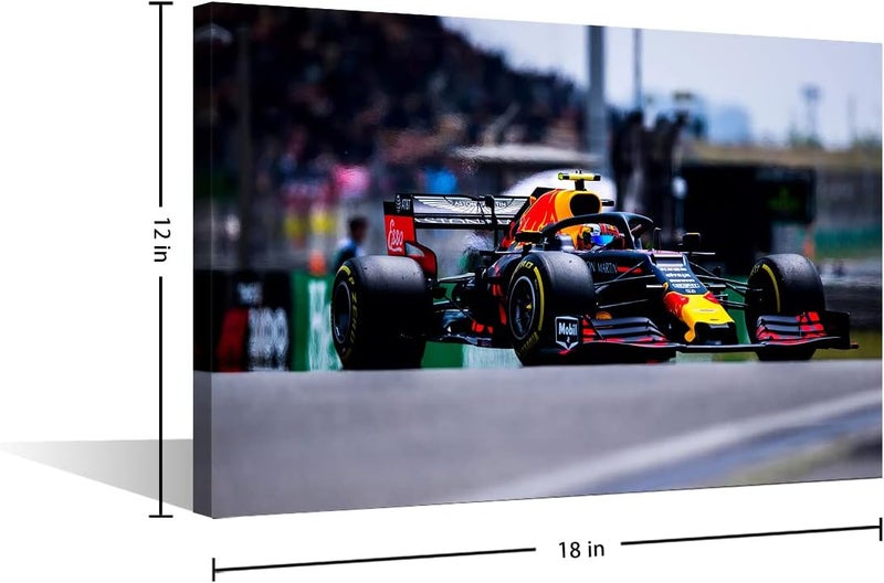 TISHIRON Canvas Wall Art F1 Racing Car Urban Championship World Series Championship Sports Giclee Poster Modern Home Sports Decor for Home Living Room Office Dining Room Framed Ready to Hang - 24"W x 16"H - Image 2