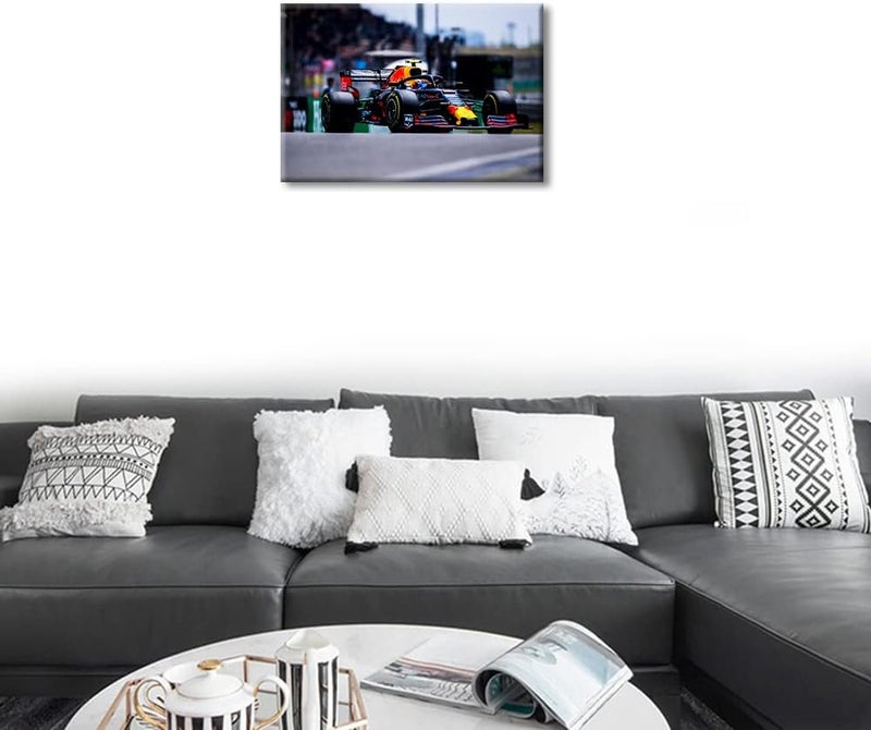 TISHIRON Canvas Wall Art F1 Racing Car Urban Championship World Series Championship Sports Giclee Poster Modern Home Sports Decor for Home Living Room Office Dining Room Framed Ready to Hang - 24"W x 16"H - Image 5