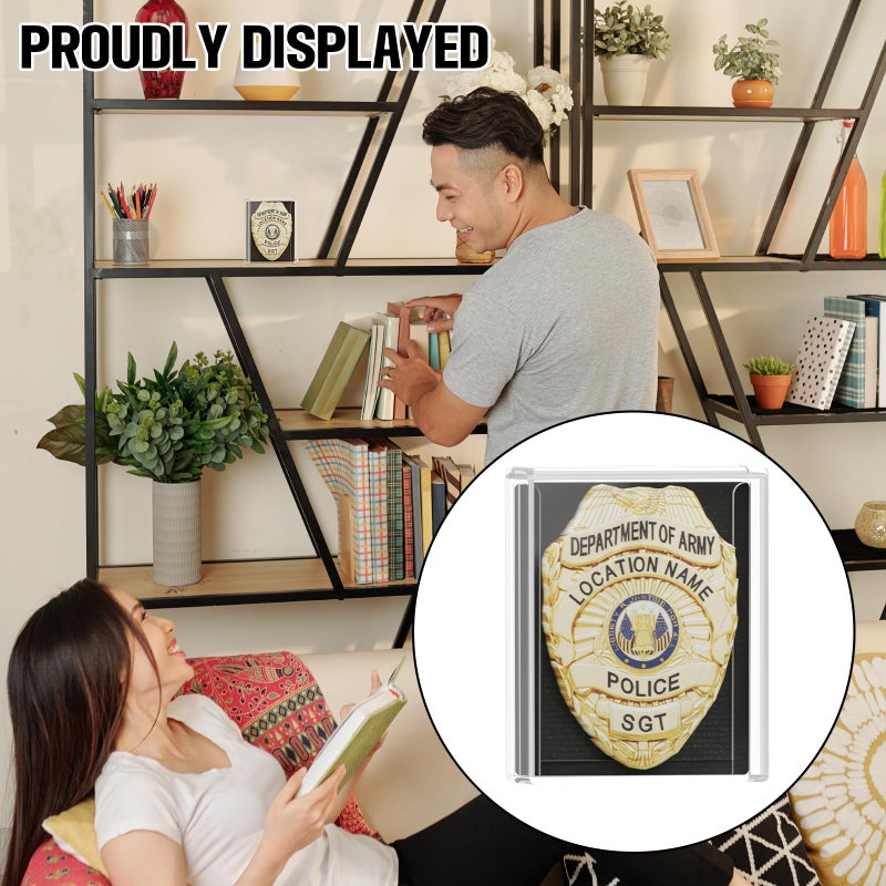 Homakover Acrylic Badge Display Case, Dustproof Badge Collection Display Box, Shadow Box for Policeman, Fire Badges (1 Pc) - Image 5