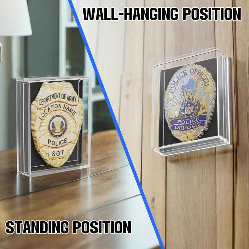 Homakover Acrylic Badge Display Case, Dustproof Badge Collection Display Box, Shadow Box for Policeman, Fire Badges (1 Pc) - Image 4