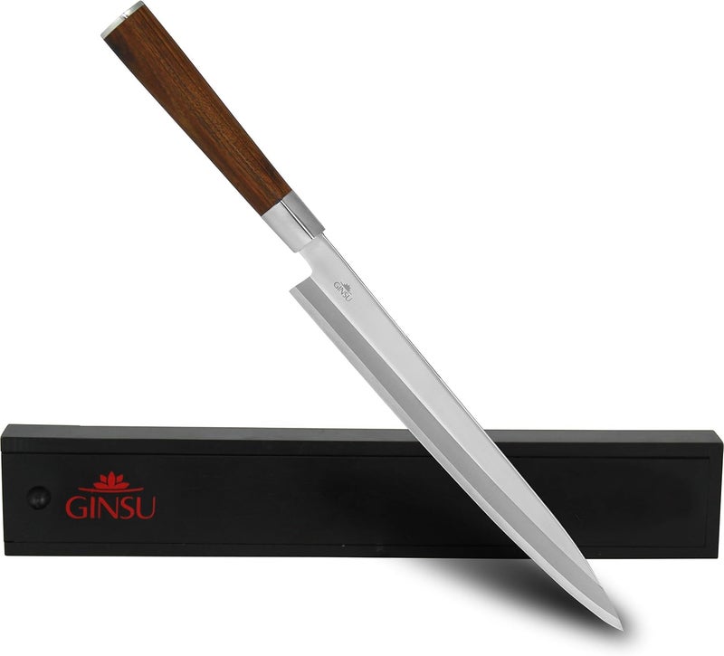 Ginsu سكين ساشيمي ياناجيبا 9.5 بوصة، بني - شفرة من الفولاذ المقاوم للصدأ الممتاز، مصممة للاستخدام باليد اليمنى - Image 1