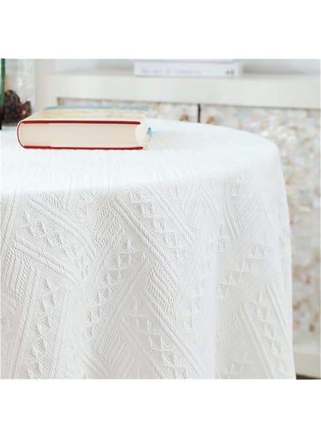 Beauenty White Square Small Tablecloth, Cotton Linen Wrinkle Resistant Washable Tablecloth for Bedside Coffee Tea Table Tables Tea Carts, Picnic Table Decorations (35 x 35 inches) - Image 5