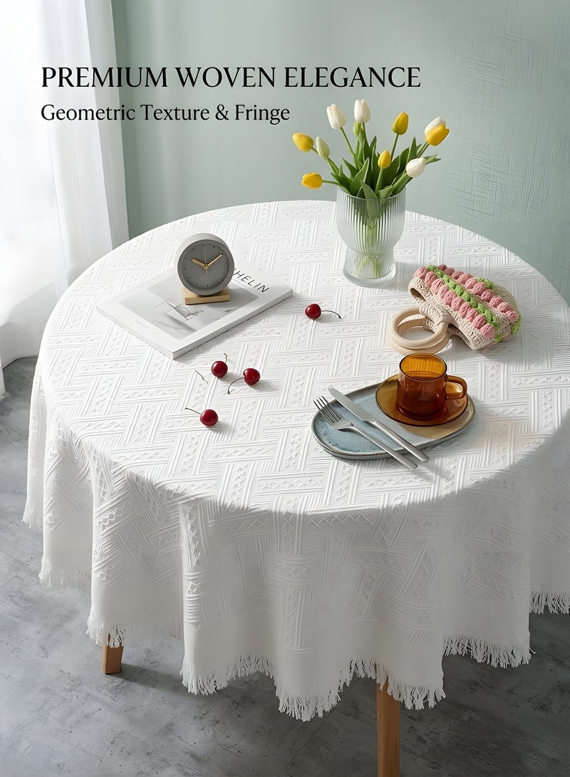 Beauenty White Square Small Tablecloth, Cotton Linen Wrinkle Resistant Washable Tablecloth for Bedside Coffee Tea Table Tables Tea Carts, Picnic Table Decorations (35 x 35 inches) - Image 4