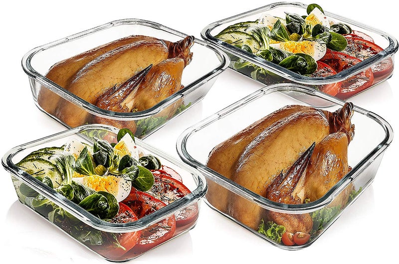 M MCIRCO [80 oz & 36 oz Extra Large Glass Food Storage/Baking Containers Set with Lids, 2 Pack 80 oz(10 cup)&2 Pack 36 oz (4.5 cup) Airtight Glass Container,Microwave,Oven,Freezer and Dishwasher - Image 5