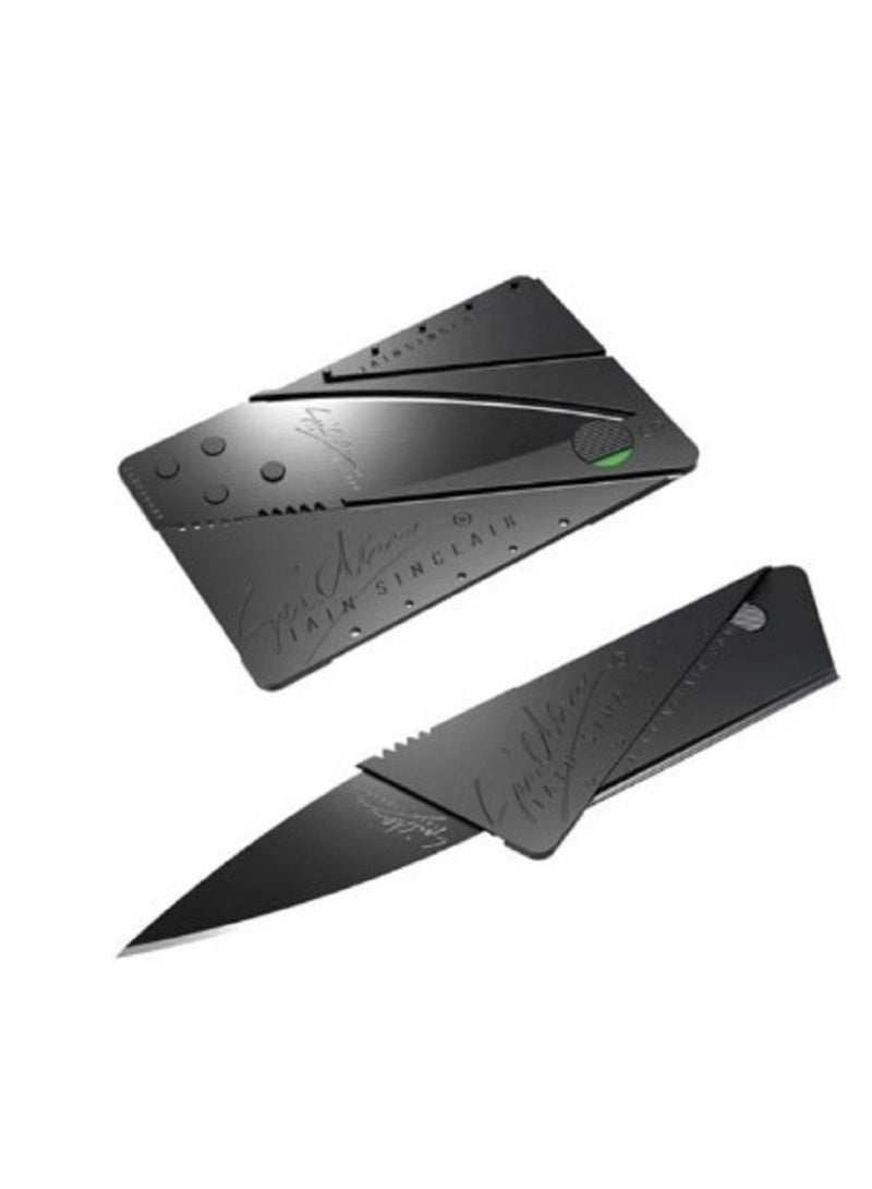 Credit Card Folding Fruit Knife Black 
