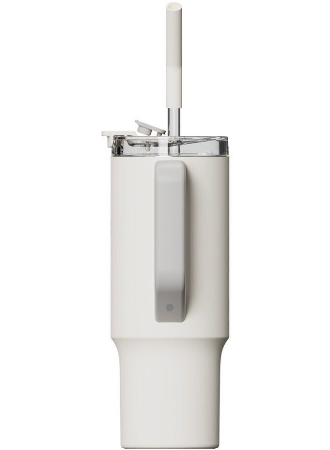 شاومي كوب كوب من القش، كوب ترمس من الفولاذ المقاوم للصدأ 316L مع مقبض سعة 1 لتر سعة كبيرة للسفر بالسيارة الرياضية-وهي - Image 2