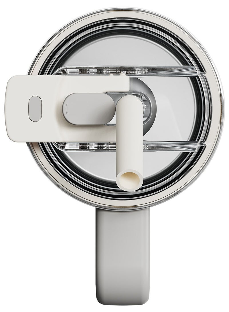 شاومي كوب كوب من القش، كوب ترمس من الفولاذ المقاوم للصدأ 316L مع مقبض سعة 1 لتر سعة كبيرة للسفر بالسيارة الرياضية-وهي - Image 5