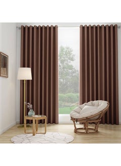 Wakefit Wakefit Curtains 9 feet Long Set of 2, Blackout Curtains, Door Curtains 9 feet, Curtains for Living Room, Polyester Solid Curtains, Decoration Items for Home Décor (Keoti Brown)  - Image 2