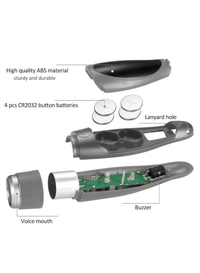 صفارة إلكترونية رمادية، صفارة تعمل بالبطارية، قابلة للتعديل بثلاث مستويات صوت مختلفة، صفارة مع حبل، صفارات إلكترونية محمولة للحكام ومدربي الكرة الطائرة والمعلمين ورياضات كرة القدم وتدريب الحيوانات الأليفة - Image 4