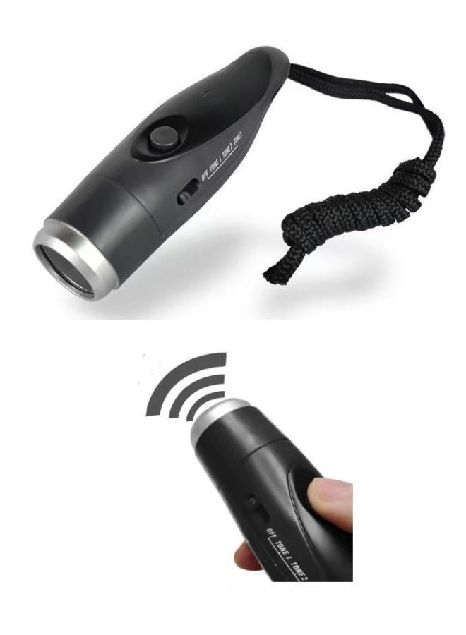 صفارة إلكترونية رمادية، صفارة تعمل بالبطارية، قابلة للتعديل بثلاث مستويات صوت مختلفة، صفارة مع حبل، صفارات إلكترونية محمولة للحكام ومدربي الكرة الطائرة والمعلمين ورياضات كرة القدم وتدريب الحيوانات الأليفة - Image 1