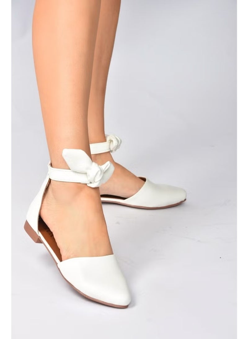 Fox Shoes أحذية فلات بيضاء للنساء H726761509 - Image 2