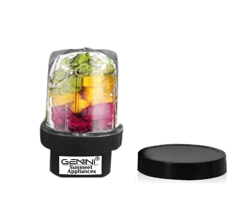 Gemini Bullet Jar for Mixer Grinder Small Pack of 1 350 ML ABS Transparent Juicer Jar Black NSA108 - Image 1