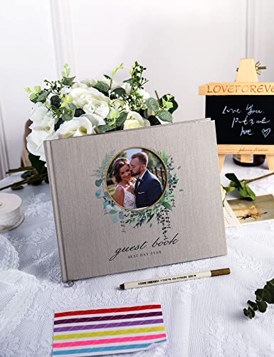 molekaus Wedding Guest Book，Guest Book Weddings Reception，Polaroid Guest Book for Wedding 100 Pages Paper Hardcover 8" x 10" for Wedding Gift with Pen, Photo Corner - Image 4