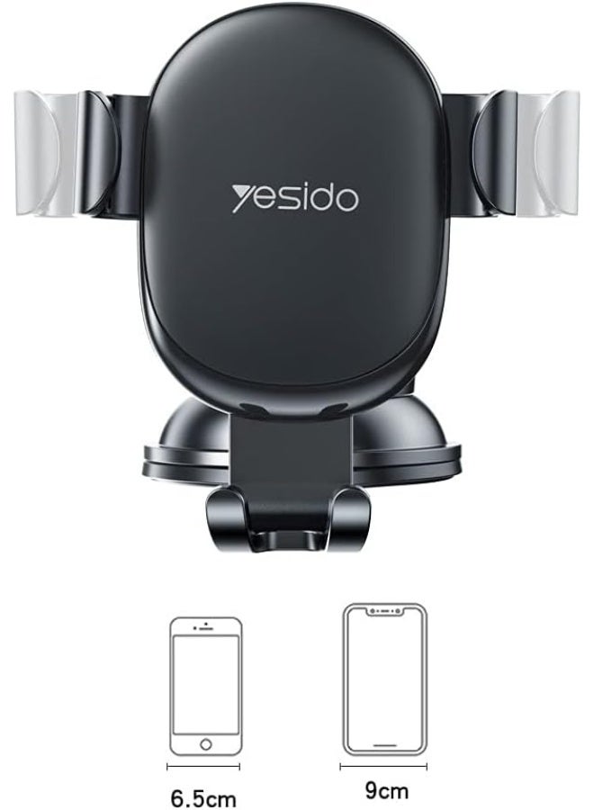 Yesido Telescopic Suction Car Phone Holder – Universal Dashboard & Windshield Mount | Gravity Auto-Clamp | 360° Rotation | Strong Suction Cup | Compatible with All Smartphones - Image 2