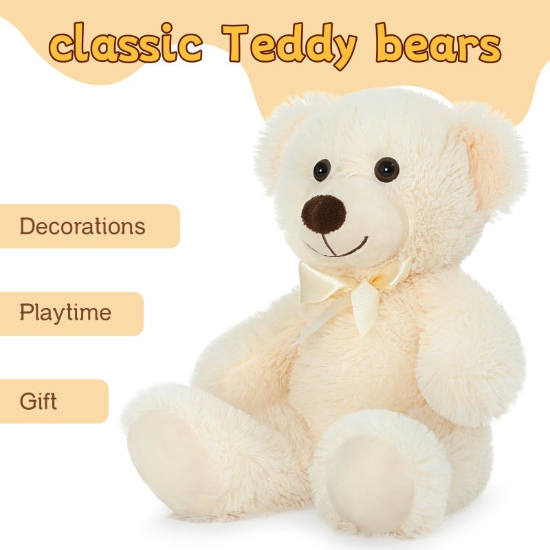 MaoGoLan 3 Pieces Bulk Soft Beige Stuffed Animals 135 Cuddly Mini Teddy Bears for Baby Shower Wedding Party Engagement - Image 3