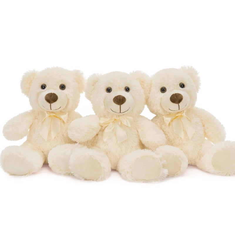 MaoGoLan 3 Pieces Bulk Soft Beige Stuffed Animals 135 Cuddly Mini Teddy Bears for Baby Shower Wedding Party Engagement - Image 2