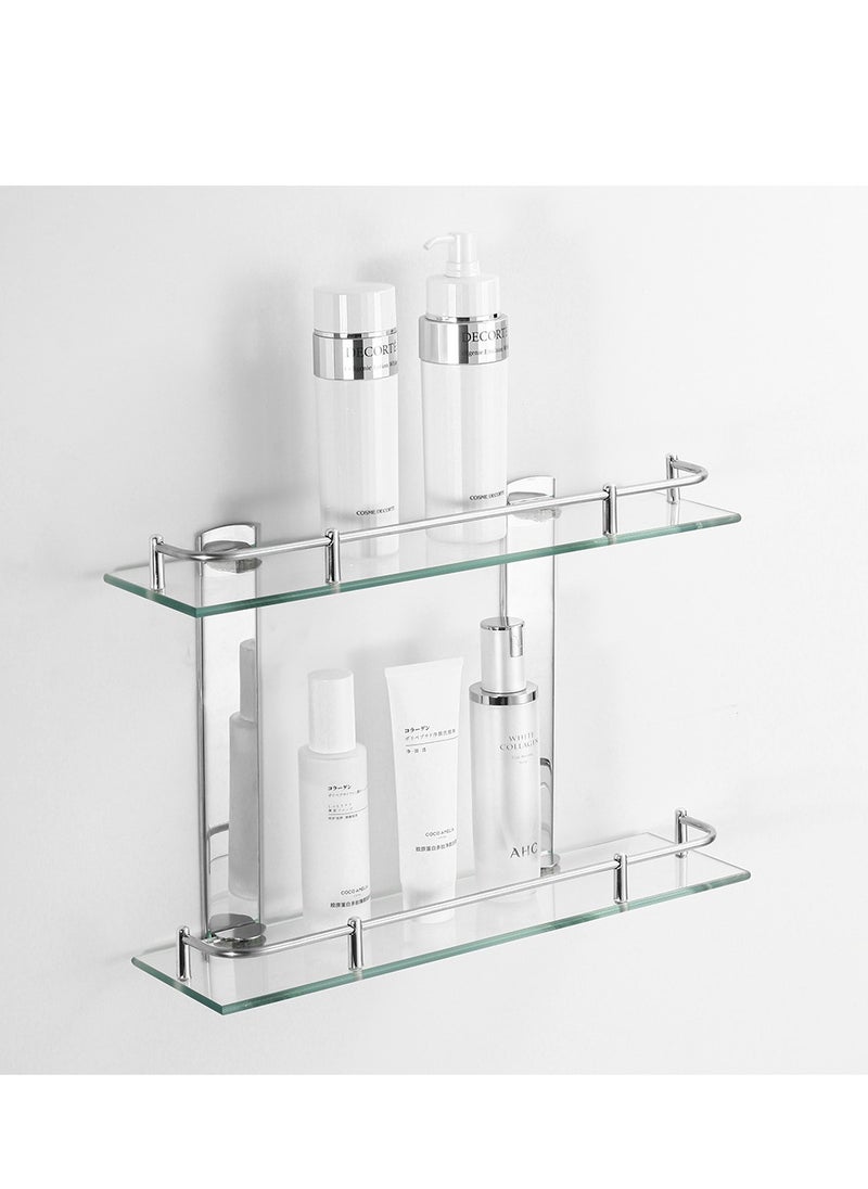 MIXDE 2-Piece Glass Storage Rack For Kitchen Bathroom 60cm  - Image 2