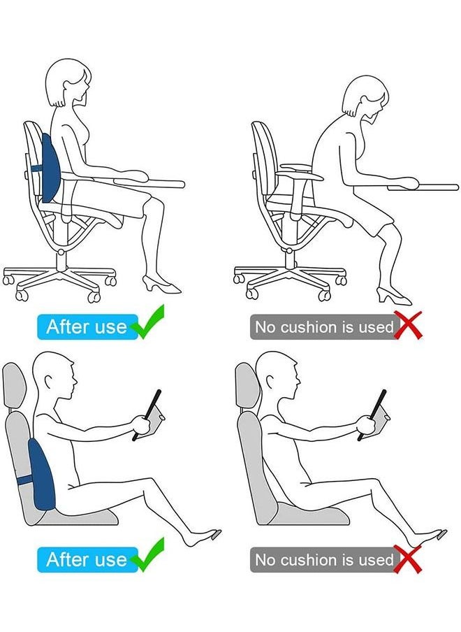Arabest - Support Back Pillow Memory Foam Back Cushion, Backrest Back Massager with Zipper, Adjustable Strap Breathable Cover, For Office Car Recliner Chair Align the Spine Lower Back Pain Relief - Image 1