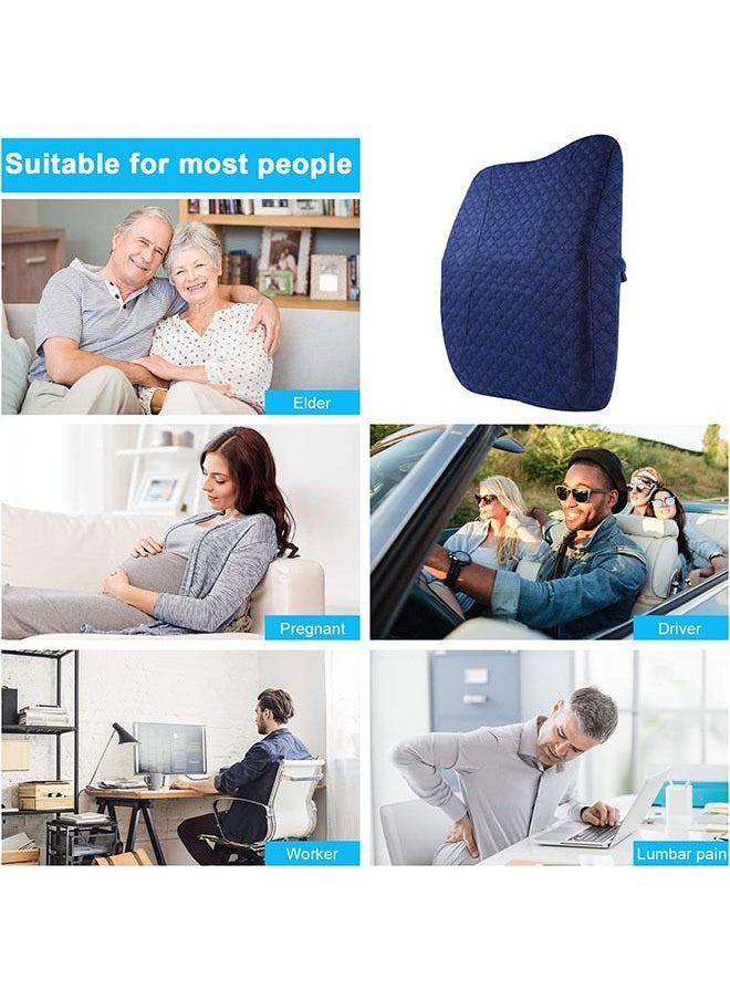 Arabest - Support Back Pillow Memory Foam Back Cushion, Backrest Back Massager with Zipper, Adjustable Strap Breathable Cover, For Office Car Recliner Chair Align the Spine Lower Back Pain Relief - Image 1