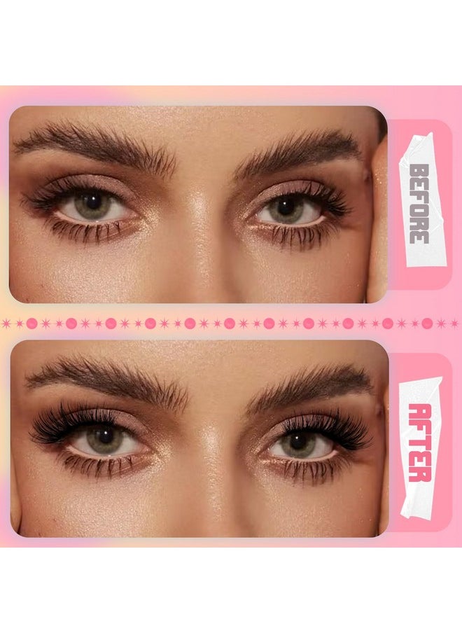 Ahrikiss Ahrikiss Half Lashes Natural Look 10 Pairs Wispy Cat Eye Lashes 10mm 3D Fluffy False Eyelashes with Clear Band Short Half Eyelashes (TB02)  - Image 4