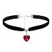 ISCASSE Black Choker Necklaces for Woman Love Heart Choker Necklace Adjustable Velvet Choker Soft Collar Chain Red Heart Valentine Necklace Halloween Cosplay Party - Image 2