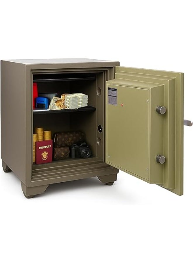 VITION Large Fireproof Safe Box with Biometric Fingerprint & Digital Keypad Lock, 2 Hours Fire Rated Safety Locker (Size, 61.5x43x43cm, Weight 75.5Kg) Green - Image 4