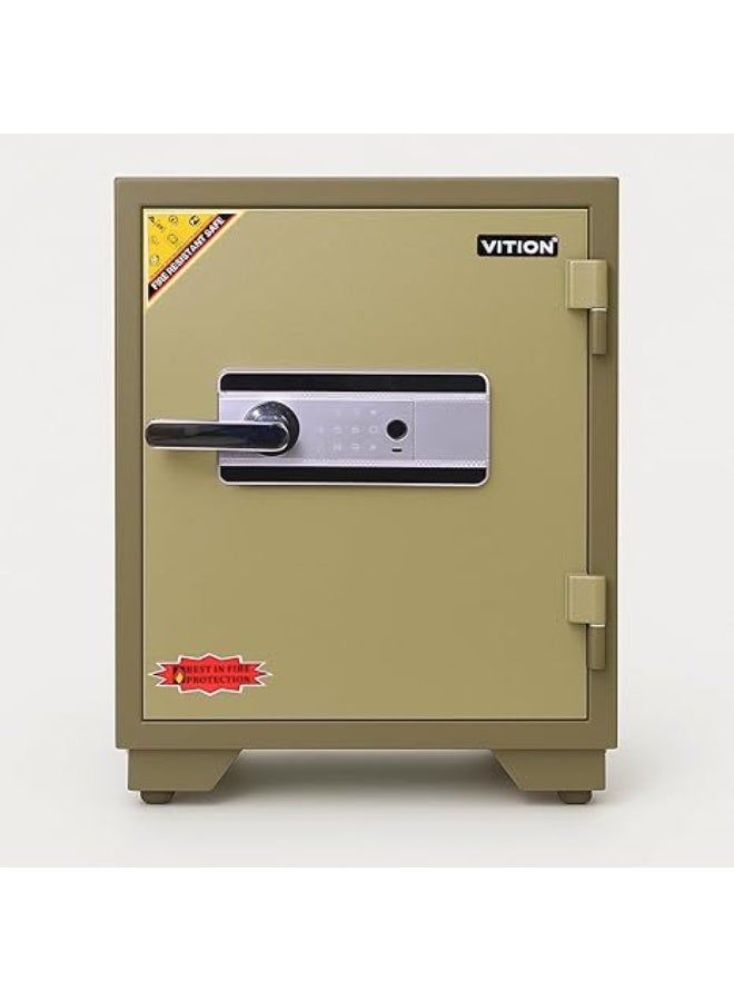 VITION Large Fireproof Safe Box with Biometric Fingerprint & Digital Keypad Lock, 2 Hours Fire Rated Safety Locker (Size, 61.5x43x43cm, Weight 75.5Kg) Green - Image 3