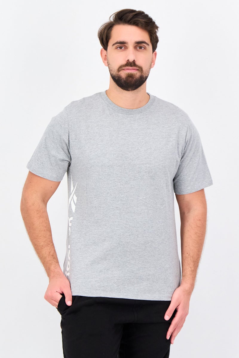 Reebok Men Sportswear Fit Short Sleeve Outdoor T-Shirt, Grey - Image 1