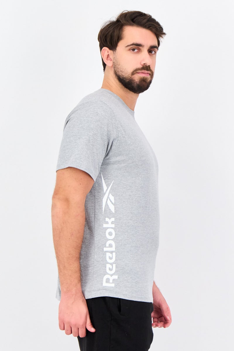 Reebok Men Sportswear Fit Short Sleeve Outdoor T-Shirt, Grey - Image 2