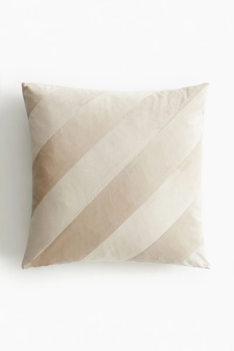 اتش اند ام Striped Velvet Cushion Cover