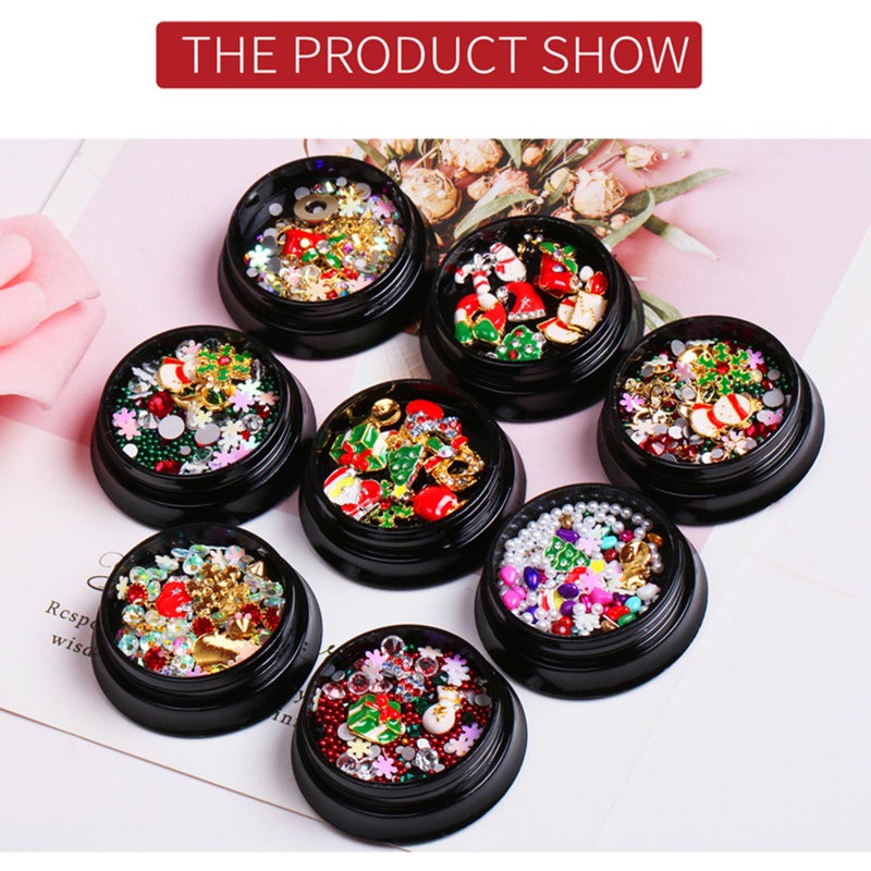 Christmas Nail Rhinestone New Year's Nails Design DIY Gems Mix Tree Snowman Nail Art Decorations Alloy Metal DIY 3D Nail Rhinestones Tools - Image 2