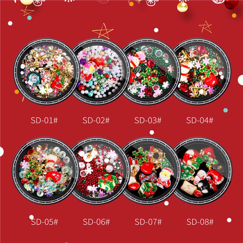 Christmas Nail Rhinestone New Year's Nails Design DIY Gems Mix Tree Snowman Nail Art Decorations Alloy Metal DIY 3D Nail Rhinestones Tools - Image 5