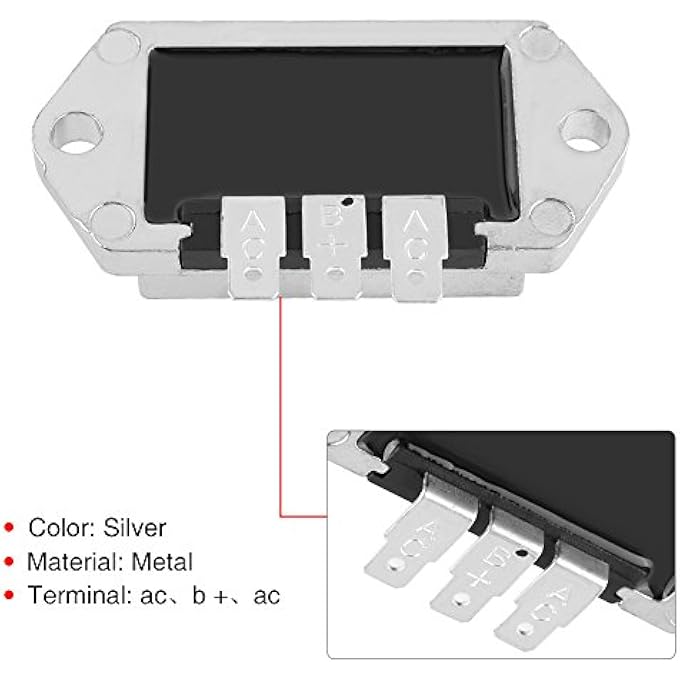 Domary Voltage Regulator Rectifier Adjuster for Engine Safe 8-25 15 Amp Alternators Silver - Image 1