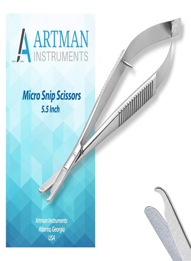 ARTMAN INSTRUMENTS Spring Action Micro Snip Stitch Removing Castroviejo Scissors 5.5 Inches for Fine Stitch Removal, Embroidery, and Micro Surgical Sutures - Image 1