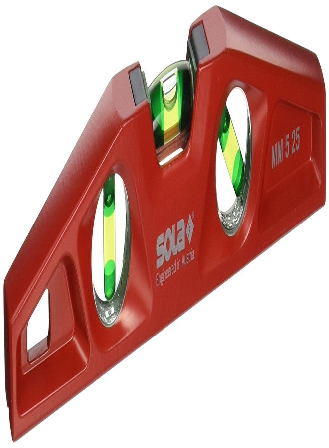 Sola MM 5 25 Cast Aluminum Magnetic Torpedo Level, Red - Image 1