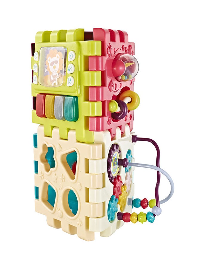 COGNIKIDS Play & Learn Activity Cube – 6-in-1 Educational Toy for Babies 10M+ | Musical Piano, Mirror, Shape Sorter, Gears, Clock & Beads | Interactive Sensory Cube for Toddlers - Image 3