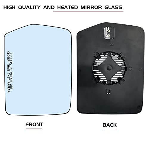 SKARUMMER New Passenger Right Side Heated Mirror Replacement for 2004-2014 Ford F150 Mirrors - Side View Heated Convex Mirror Glass with Rear Holder 4L3Z-17K707-DA - Image 2
