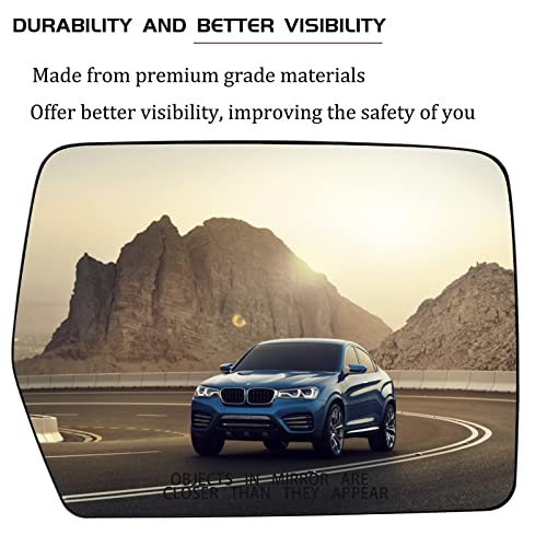 SKARUMMER New Passenger Right Side Heated Mirror Replacement for 2004-2014 Ford F150 Mirrors - Side View Heated Convex Mirror Glass with Rear Holder 4L3Z-17K707-DA - Image 3