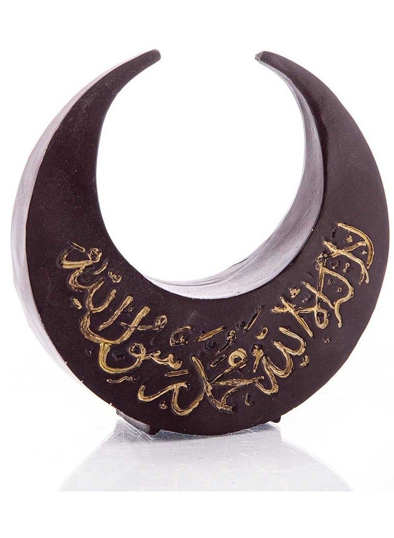 Gypsum statue - crescent shape -gold 