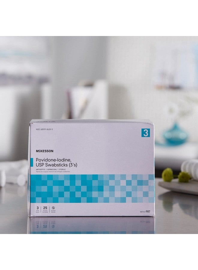 McKesson Povidone Iodine 10% Swabs Stick [75 Sticks], Sterile Swabsticks, Topical Pre-Surgical and First Aid, 3 Per Pack, 25 Packs - Image 5